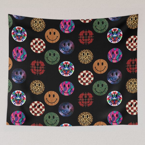 Item preview, Trippy Melting Smiley Faces Aesthetic Pattern designed and sold by MOONE FLOWER.