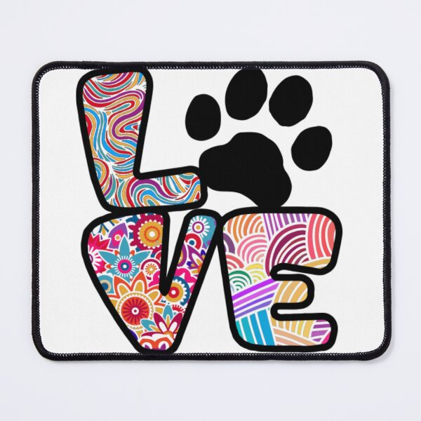 Item preview, Colorful Floral Love Typography Animal Paw Print Art designed and sold by FrontinoBergero.