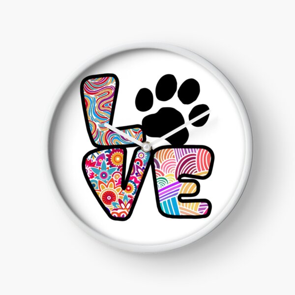 Item preview, Colorful Floral Love Typography Animal Paw Print Art designed and sold by FrontinoBergero.