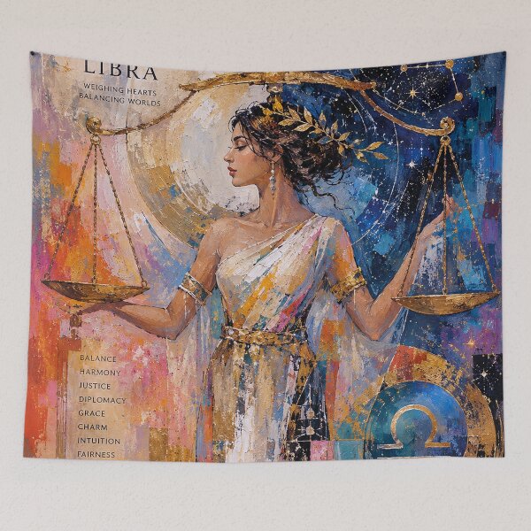 Item preview, Libra Astrology Painting – Cosmic Balance Artwork designed and sold by GalleryKauffeld.