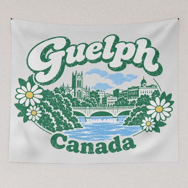 Item preview, Guelph Ontario Canada Retro Pretty City designed and sold by HowToCanadian.