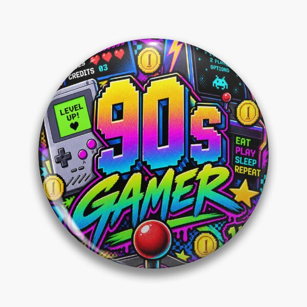 Item preview, 90s Arcade Gamer Neon Collage designed and sold by MetaModel Editions.