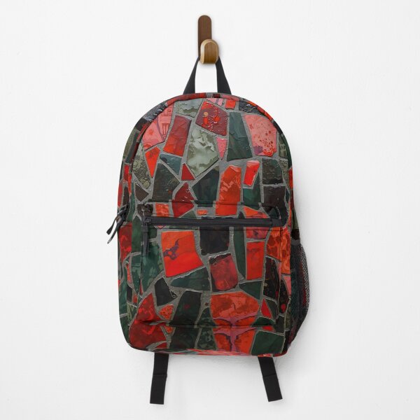 Item preview, Gaudi Inspired Red Green Black Ceramic Tile Fragment Mosaic Pattern designed and sold by GrinGalore.