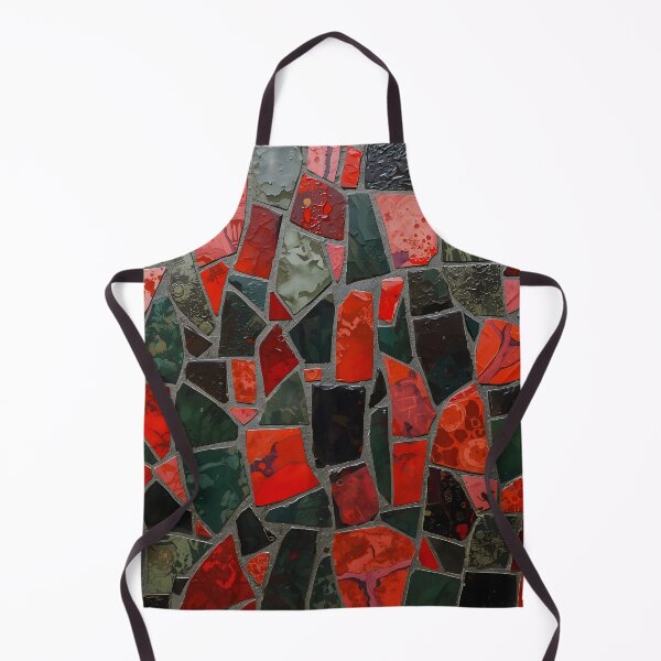 Item preview, Gaudi Inspired Red Green Black Ceramic Tile Fragment Mosaic Pattern designed and sold by GrinGalore.