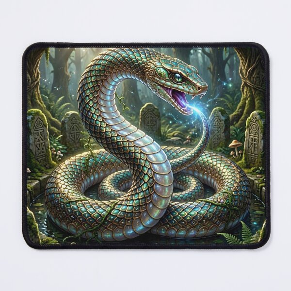 Item preview, Ouroboros: Runic Snake in Mystic Forest designed and sold by Sybille-Yates.