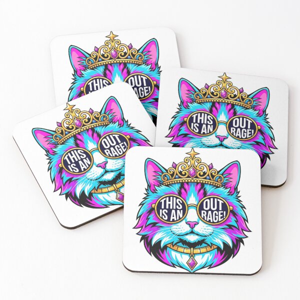 Item preview, Princess Donut This Is An Outrage Neon Cat Dungeon Crawler Carl LitRPG Synthwave Humor designed and sold by raedattia.