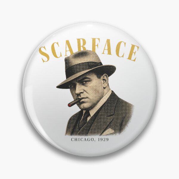 Item preview, Scarface Vintage Halftone Gangster Portrait 1920s designed and sold by Art&Fun.