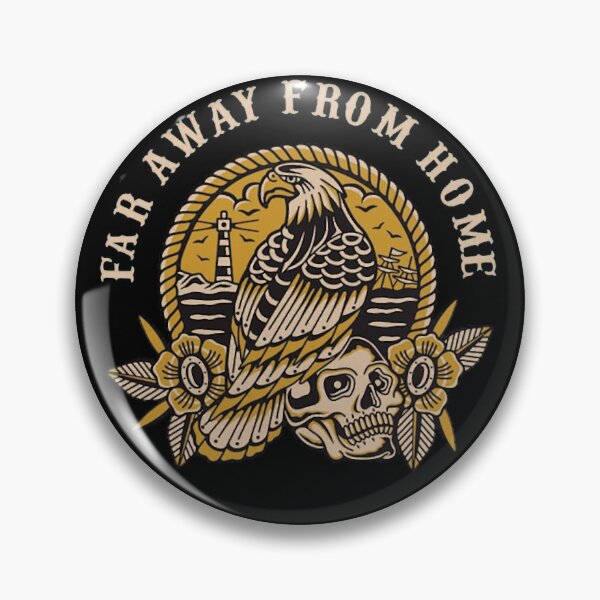 Item preview, Traditional Tattoo Eagle Skull Lighthouse Nautical Art designed and sold by FrontinoBergero.