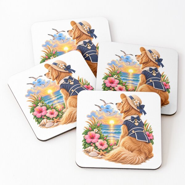 Item preview, Elegant Retriever dog enjoying Holiday on Ocean beach designed and sold by SABEHAT.