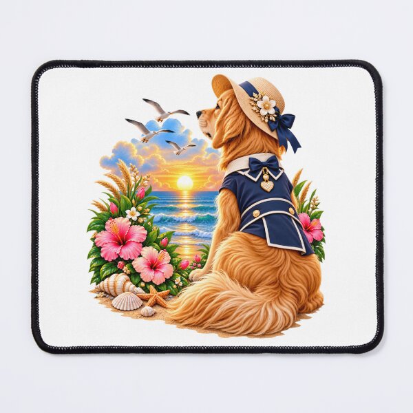 Item preview, Elegant Retriever dog enjoying Holiday on Ocean beach designed and sold by SABEHAT.