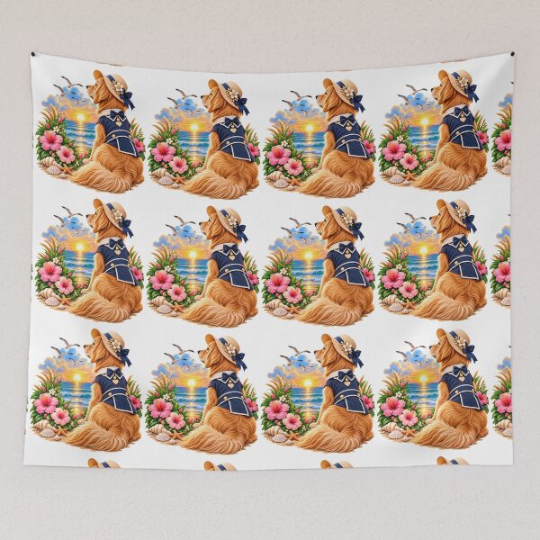 Item preview, Elegant Retriever dog enjoying Holiday on Ocean beach designed and sold by SABEHAT.