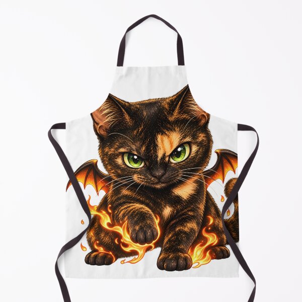 Item preview, Fire Dragon Wings Tortoiseshell Kitten – Gothic Fantasy Cat designed and sold by Martin's_Design.