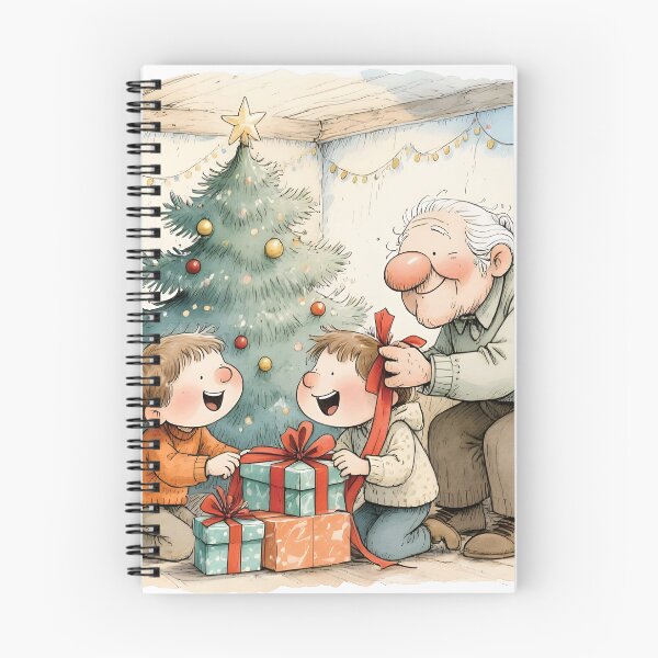 Item preview, Christmas Grandpa Giving Gifts to Grandchildren designed and sold by Connys Colorful World.