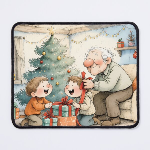 Item preview, Christmas Grandpa Giving Gifts to Grandchildren designed and sold by Connys Colorful World.