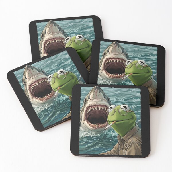 Item preview, Kermit Meme - Kermit Frog - Frog Meme - Smoking Frog Meme - Smoking Frog Shark designed and sold by Molagan-Art.