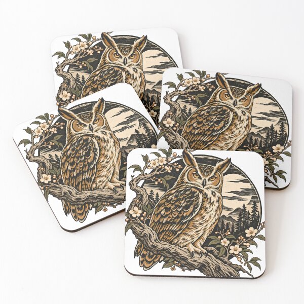 Item preview, Owl Woodblock designed and sold by TOMSZE.