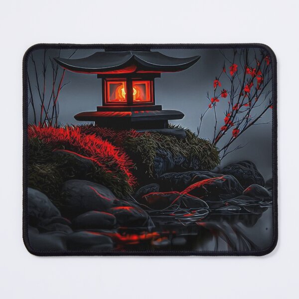 Item preview, Japanese Stone Lantern at Sunset Glowing Reflection Water Aesthetic designed and sold by LYAN-STORE.
