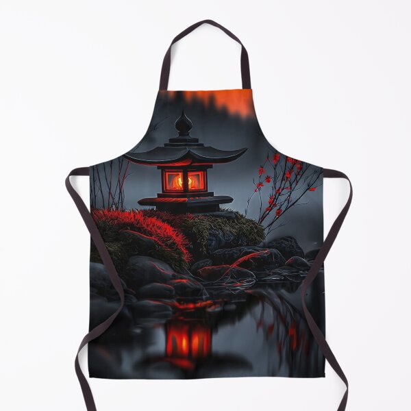 Item preview, Japanese Stone Lantern at Sunset Glowing Reflection Water Aesthetic designed and sold by LYAN-STORE.