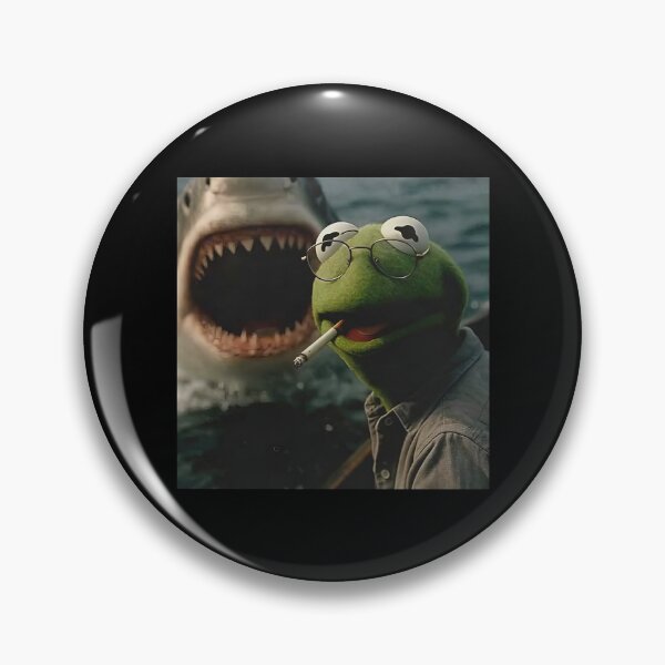 Item preview, Kermit Meme - Kermit Frog - Frog Meme - Smoking Frog Meme - Smoking Frog Shark designed and sold by Molagan-Art.