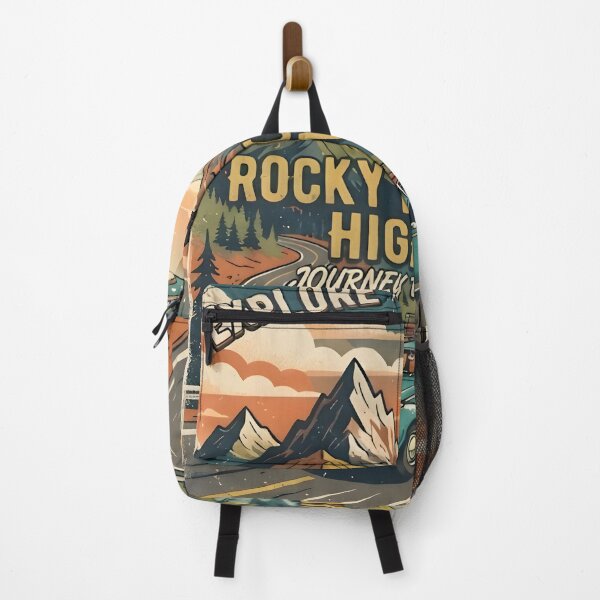 Item preview, Rocky Mountain Highway Retro UFO Travel Poster Vintage Sci-Fi Road Trip Art designed and sold by MCV-Designs.