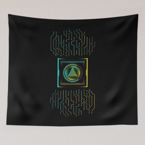 Item preview, Cyberpunk Sci-Fi Core - Neon Circuit Emblem designed and sold by VOIDXX.