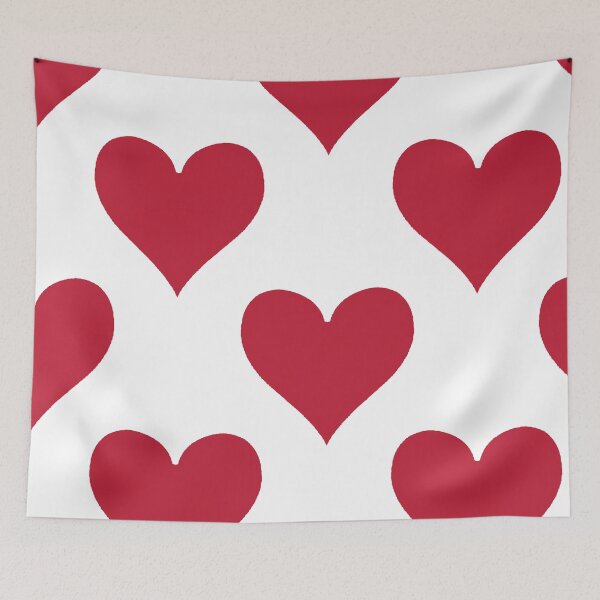 Item preview, X-Large Bold Red Playing Card Heart Suit Love Pattern designed and sold by DColourMuse.