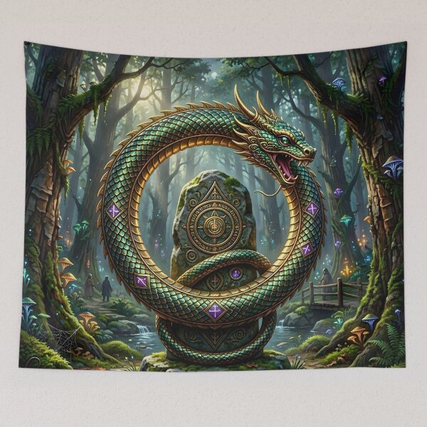 Item preview, Ouroboros: Runic Snake and Mystic Forest Altar designed and sold by Sybille-Yates.
