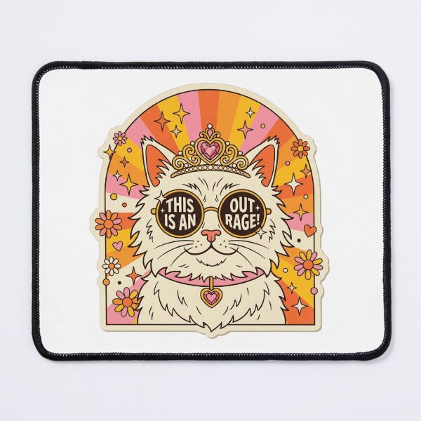 Item preview, Princess Donut This Is An Outrage Retro 70s Cat Dungeon Crawler Carl Groovy LitRPG Humor designed and sold by raedattia.