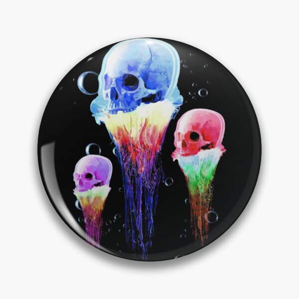 Item preview, Abstract Watercolor Skull Jellyfish Deep Ocean Art designed and sold by KaroliinaALauri.
