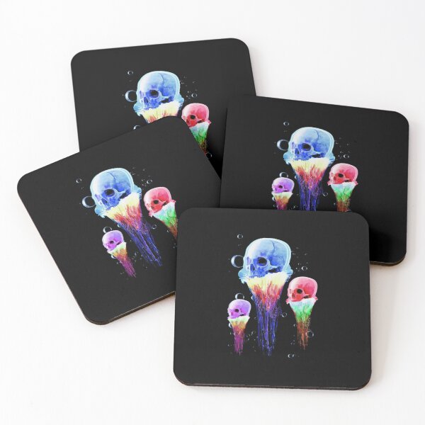 Item preview, Abstract Watercolor Skull Jellyfish Deep Ocean Art designed and sold by KaroliinaALauri.