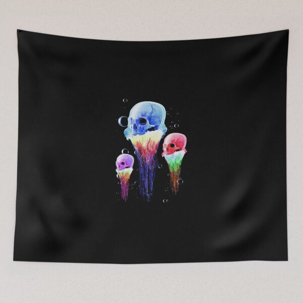 Item preview, Abstract Watercolor Skull Jellyfish Deep Ocean Art designed and sold by KaroliinaALauri.