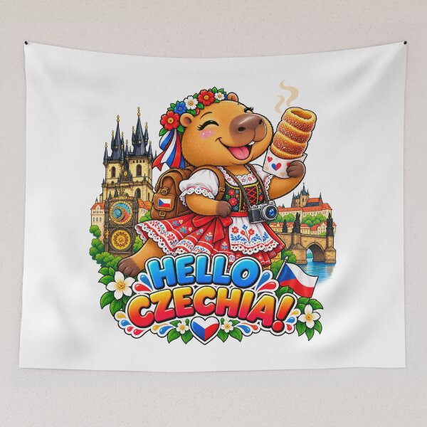 Item preview, Cute Czechia Capybara – Prague Trdelnik Travel Adventure designed and sold by CapybaraTravels.