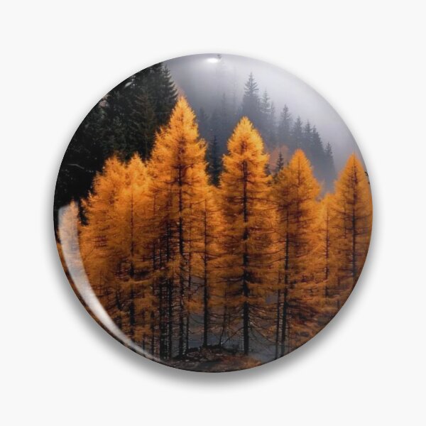 Item preview, Golden Autumn Larch Trees Mountain Lake Foggy Reflection designed and sold by LYAN-STORE.