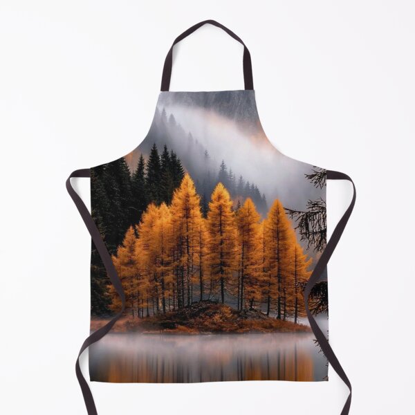 Item preview, Golden Autumn Larch Trees Mountain Lake Foggy Reflection designed and sold by LYAN-STORE.