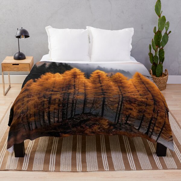 Item preview, Golden Autumn Larch Trees Mountain Lake Foggy Reflection designed and sold by LYAN-STORE.