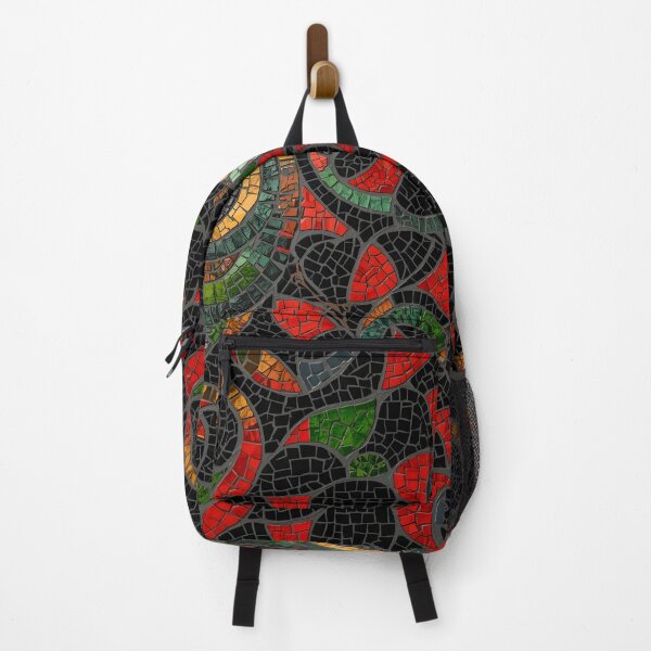 Item preview, Gaudi Inspired Spiral Mosaic Swirl Red Green Black Pattern designed and sold by GrinGalore.