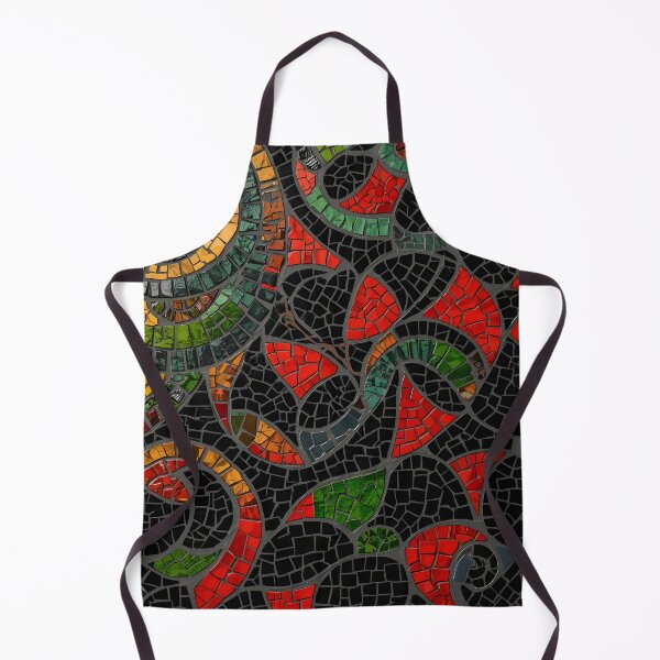 Item preview, Gaudi Inspired Spiral Mosaic Swirl Red Green Black Pattern designed and sold by GrinGalore.