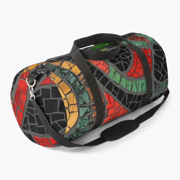 Item preview, Gaudi Inspired Spiral Mosaic Swirl Red Green Black Pattern designed and sold by GrinGalore.