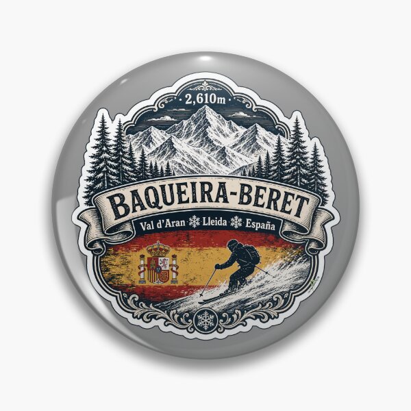 Item preview, Baqueira-Beret Pyrenees Spain Skiing Ski Sticker TShirt 02 designed and sold by OuterShellUK.
