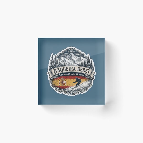 Item preview, Baqueira-Beret Pyrenees Spain Skiing Ski Sticker TShirt 02 designed and sold by OuterShellUK.