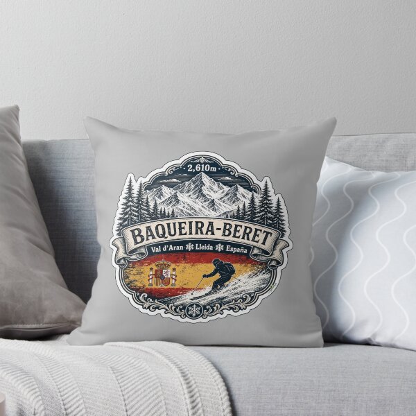 Item preview, Baqueira-Beret Pyrenees Spain Skiing Ski Sticker TShirt 02 designed and sold by OuterShellUK.