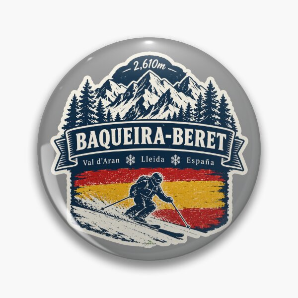 Item preview, Baqueira-Beret Pyrenees Spain Skiing Ski Sticker TShirt 03 designed and sold by OuterShellUK.