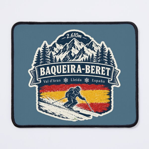 Item preview, Baqueira-Beret Pyrenees Spain Skiing Ski Sticker TShirt 03 designed and sold by OuterShellUK.