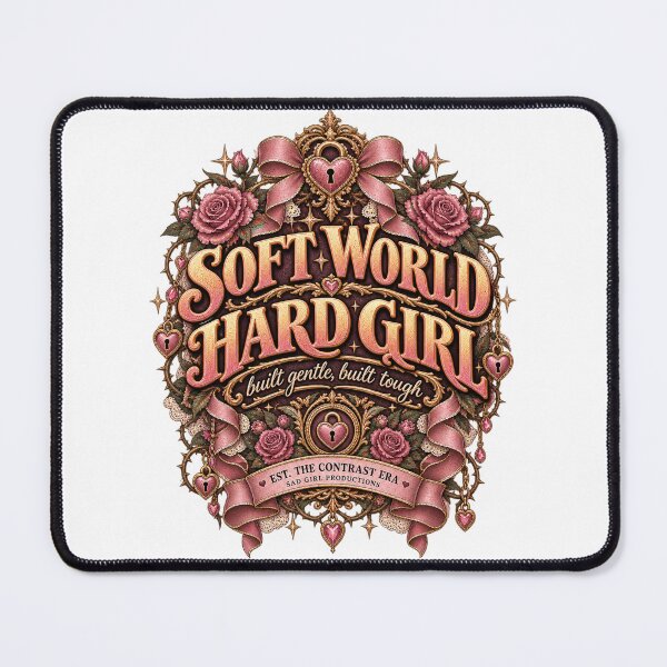 Item preview, Soft World Hard Girl Sad Girl Design designed and sold by InkroarCo.