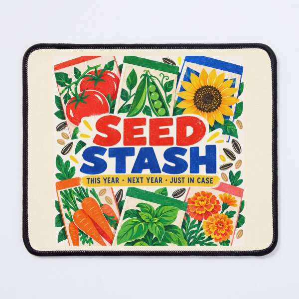 Item preview, Seed Stash – This Year Next Year Just in Case Gardener Zipper Pouch designed and sold by astersgraphics.