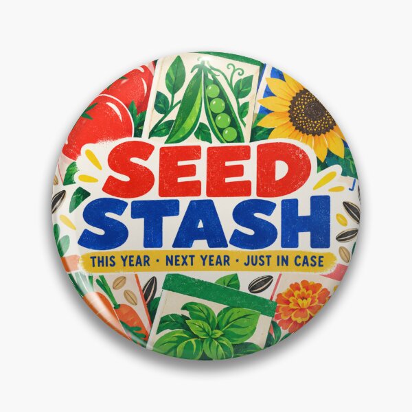 Item preview, Seed Stash – This Year Next Year Just in Case Gardener Zipper Pouch designed and sold by astersgraphics.