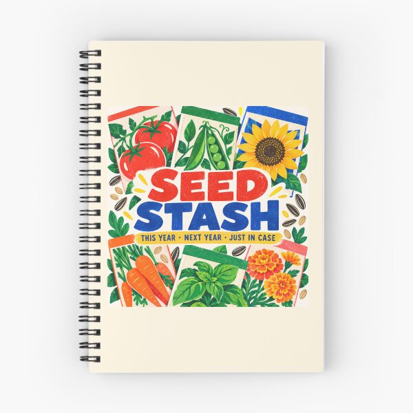Item preview, Seed Stash – This Year Next Year Just in Case Gardener Zipper Pouch designed and sold by astersgraphics.