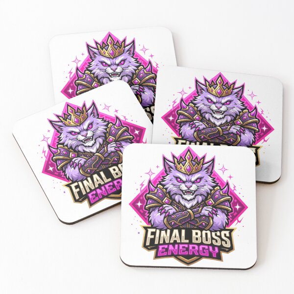 Item preview, Final Boss Energy Gamer Cat Snarling Armored Warrior Crowned Esports Gaming Crest designed and sold by raedattia.