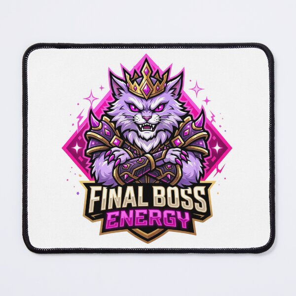 Item preview, Final Boss Energy Gamer Cat Snarling Armored Warrior Crowned Esports Gaming Crest designed and sold by raedattia.