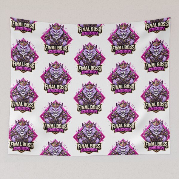 Item preview, Final Boss Energy Gamer Cat Snarling Armored Warrior Crowned Esports Gaming Crest designed and sold by raedattia.